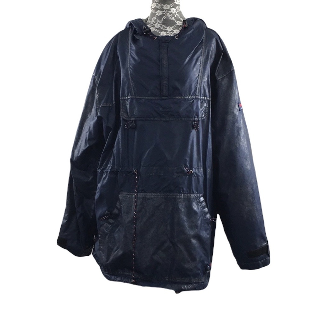 Tommy Jeans Blue Anorak Jacket Womens Large‎  Hooded Pullover
